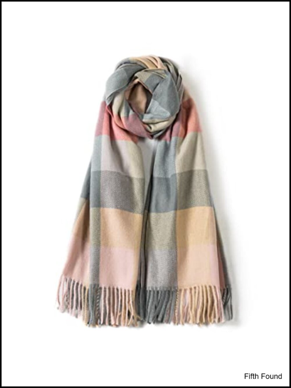 Wool Blend Scarf Cashmere Feel Winter Plaid Shawl Wrap with Gift Box